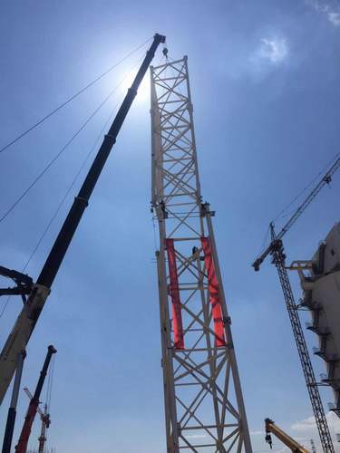 陜煤建設(shè)中煤公司：曹家灘項目部4#驅(qū)動機(jī)房至塊煤倉棧橋支架吊裝作業(yè)順利完成