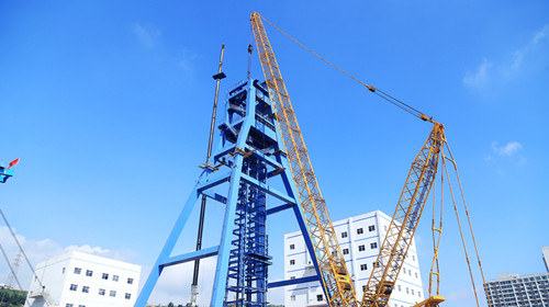 陜煤建設(shè)機(jī)電安裝公司承建的孟村礦主立井井架及天輪工程順利通過“太陽杯”復(fù)查