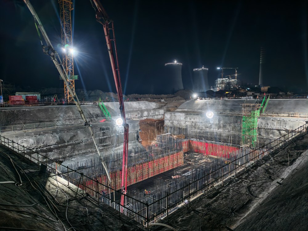 36小時澆筑3859方混凝土，陜煤建設(shè)韓城分公司土建十六項目部以“硬核”實力鑄就信陽電廠鋼鐵脊梁